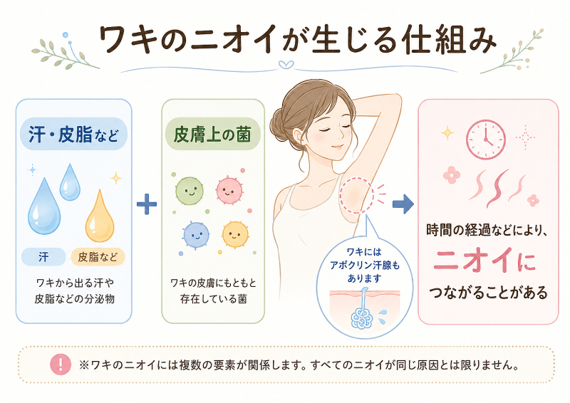 ワキのニオイが生じる仕組み