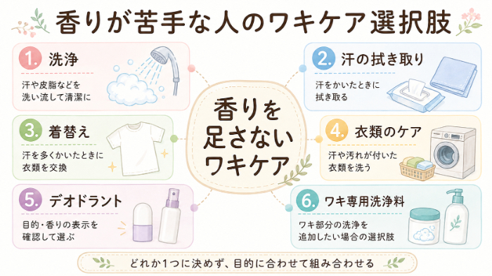 香りが苦手な人のワキケア選択肢