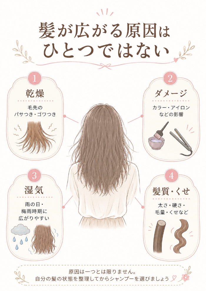 太い髪・広がる髪で考えたい主な4つの要因