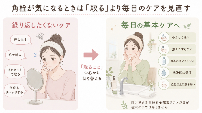 角栓が気になるときは「取る」より毎日のケアを見直す