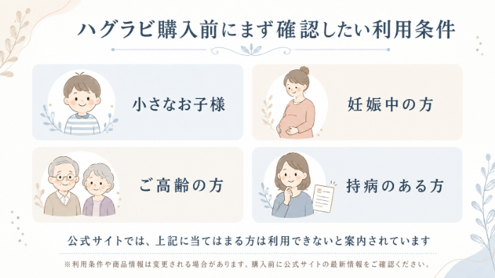 ハグラビ購入前の利用条件チェック