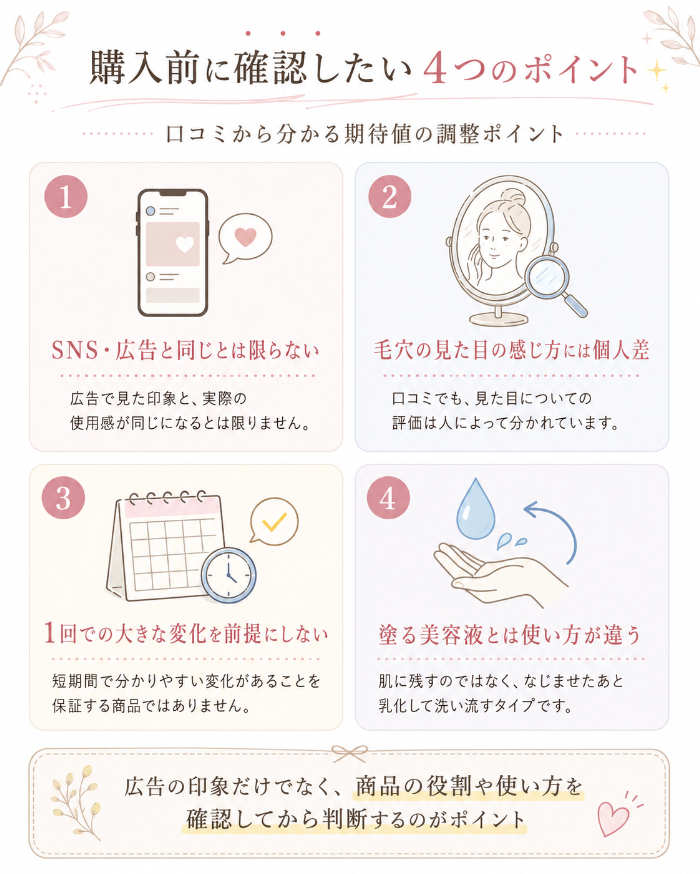購入前に確認したい4つのポイント