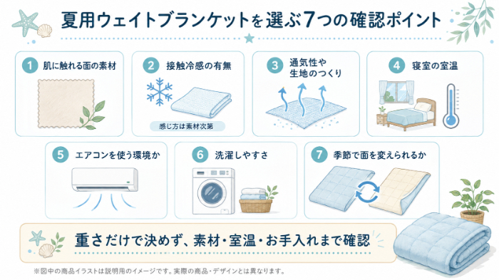 夏用ウェイトブランケットを選ぶ7つの確認ポイント
