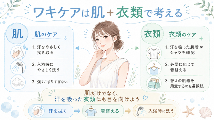 肌と衣類の両方から考えるワキケア
