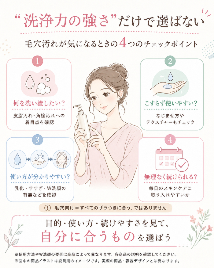 小鼻のザラつきが気になる人のクレンジング選びチェックポイント