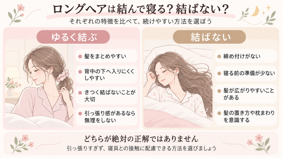 髪を結ぶ・結ばない場合の違い