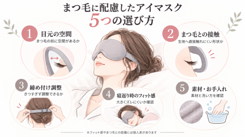 まつ毛に配慮したアイマスク5つの選び方
