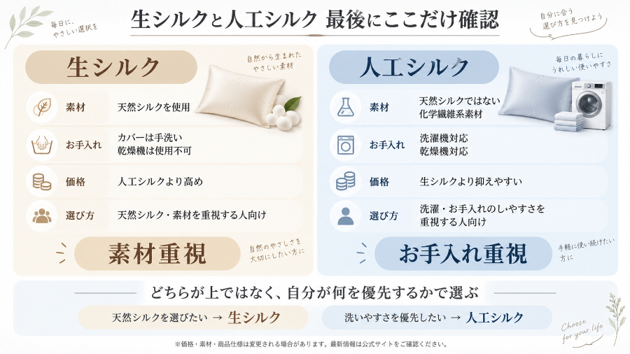 素材・洗濯・価格の最終比較早見表