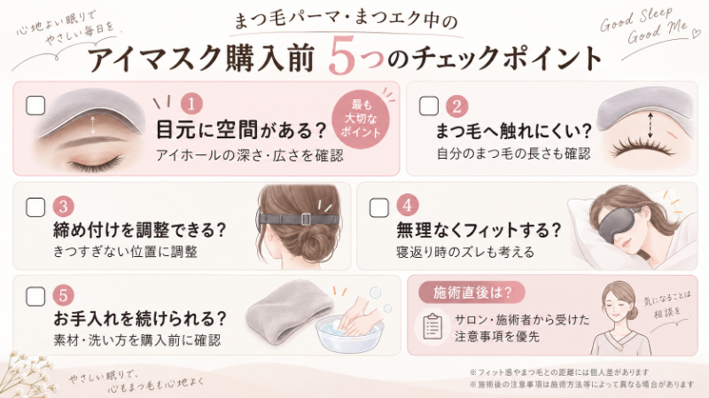 アイマスク購入前チェックリスト