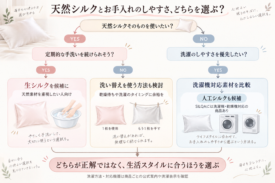 素材・お手入れ選択チャート